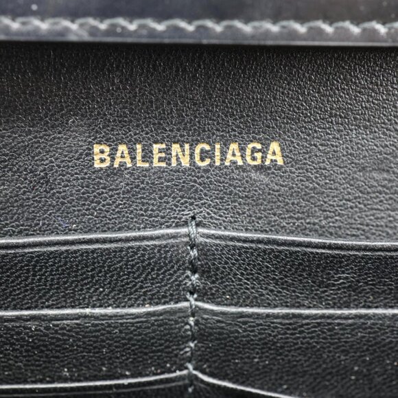 Balenciaga Hourglass Shiny Box Calfskin Leather Wallet On Chain Shoulder Bag - Picture 14 of 15